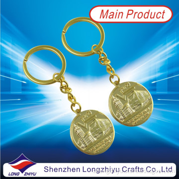 Metal Gold Custom Embossed Logo Design Bronze Keychain (LZY800032)